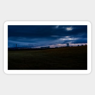 Newcastle Town Moor Cityscape At Dusk Sticker